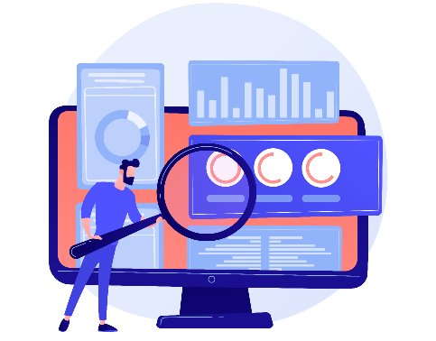 Man inspecting generic data graphs on a computer monitor